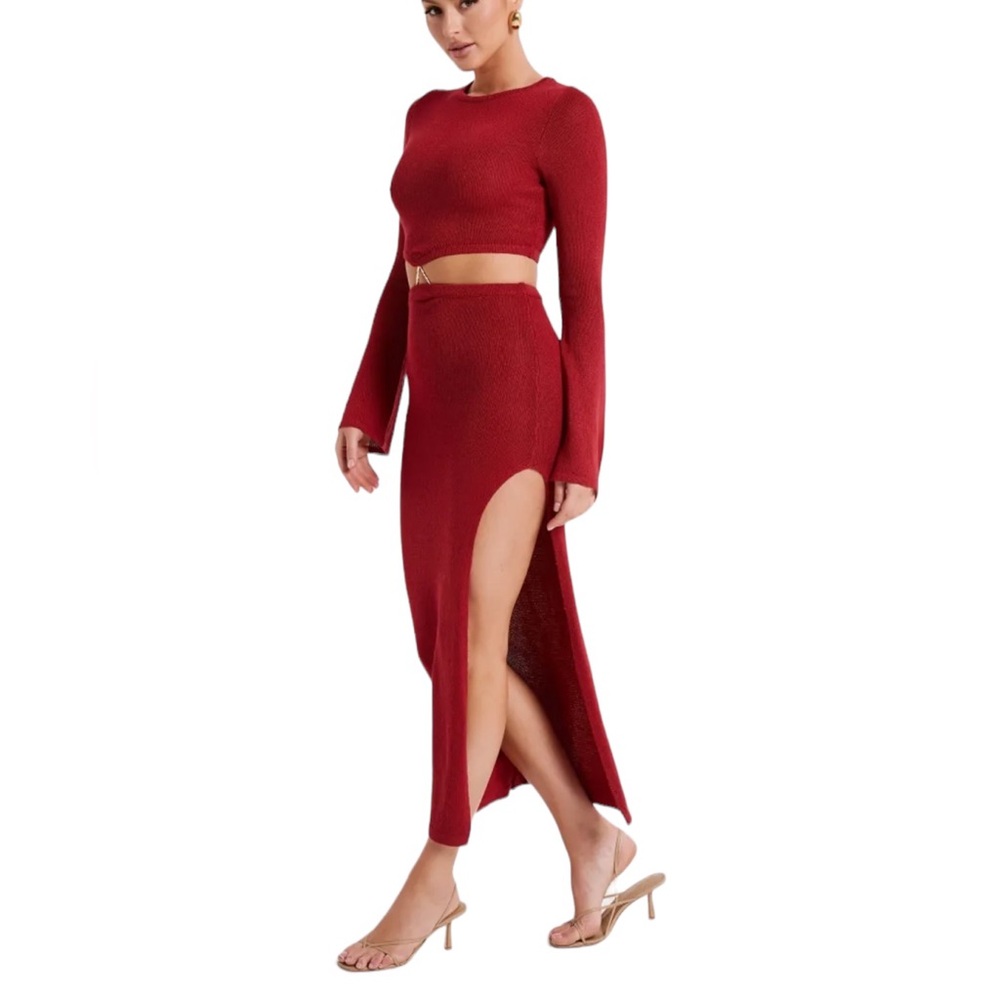 Meshki Red Cut-Out Maxi Dress - Picture 5 of 6